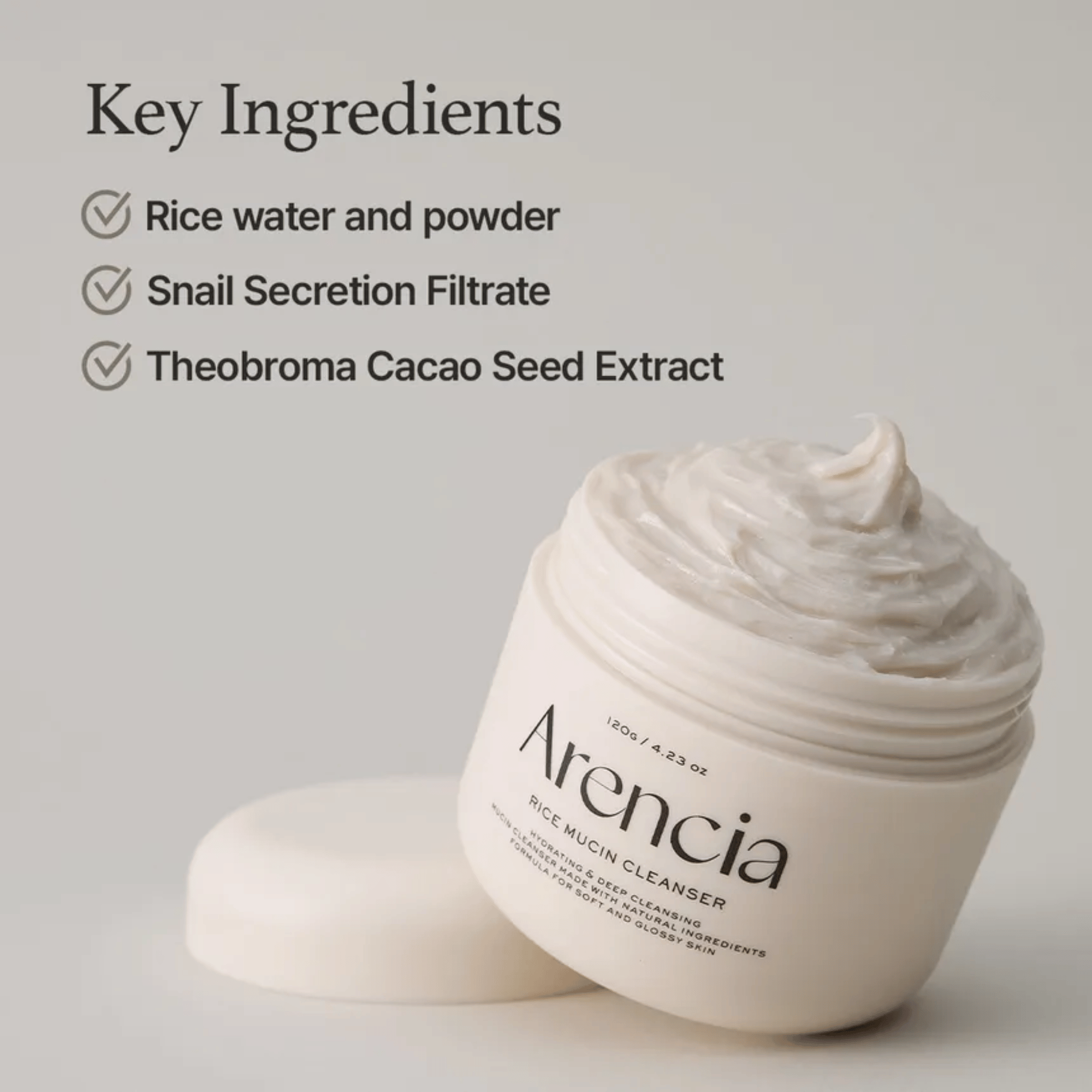 Arencia Rice Mucin Cleanser - cosmadic