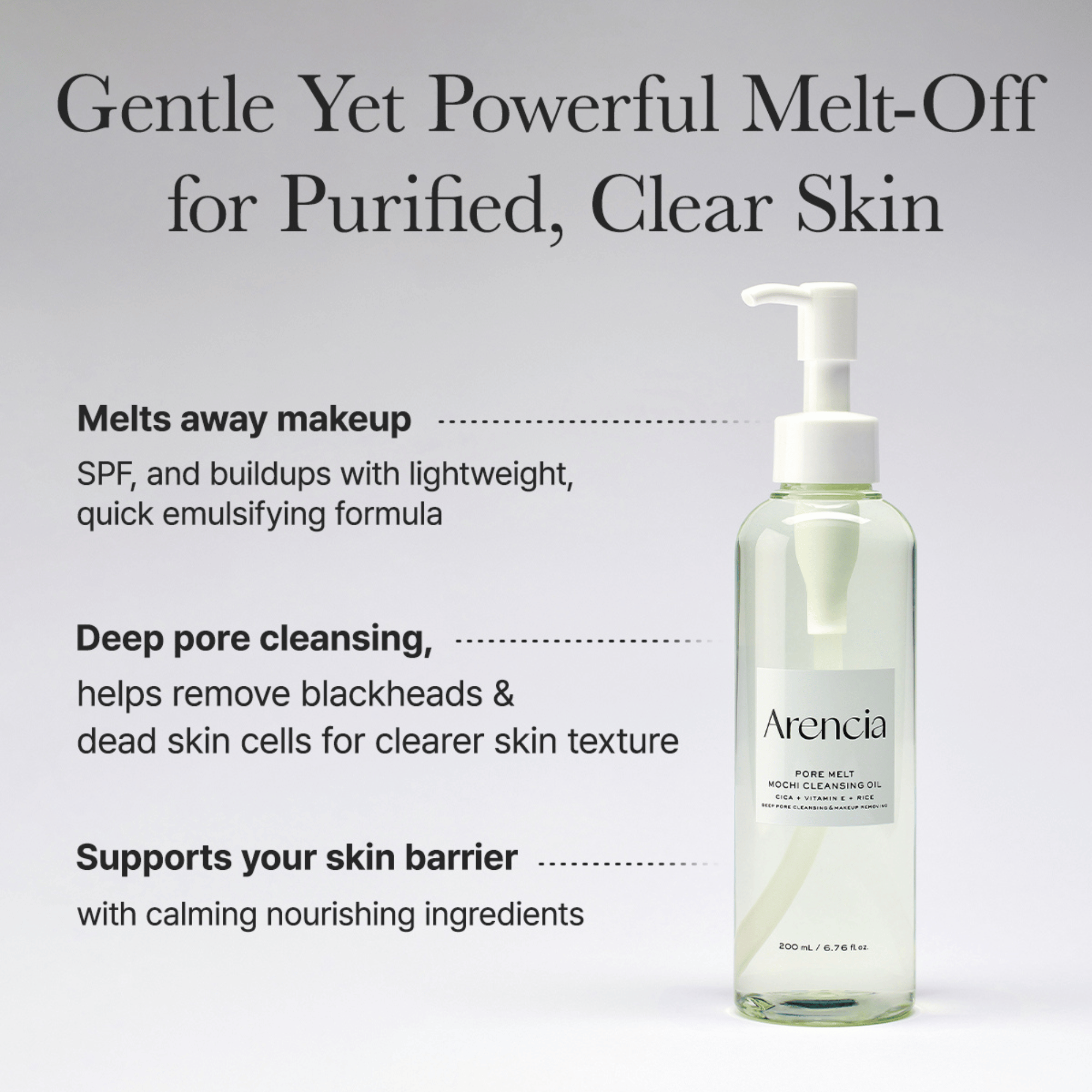 Arencia Pore Melt Mochi Cleansing Oil 200ml - cosmadic