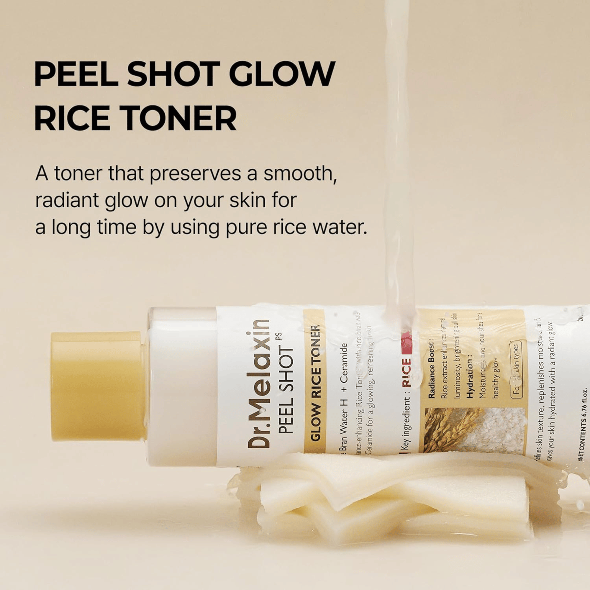Dr.Melaxin Peel Shot Glow White Rice Toner 200ml - cosmadic