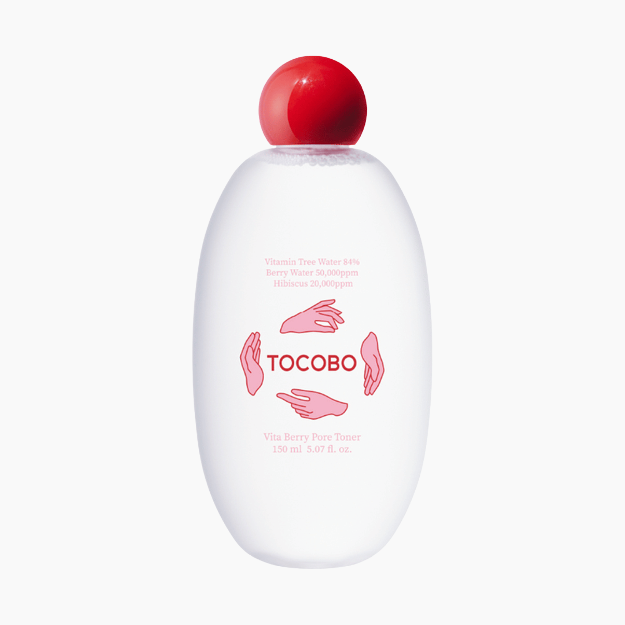 Tocobo Vita Berry Pore Toner mit rotem Kugelverschluss, freigestellt auf weißem Hintergrund, 150 ml