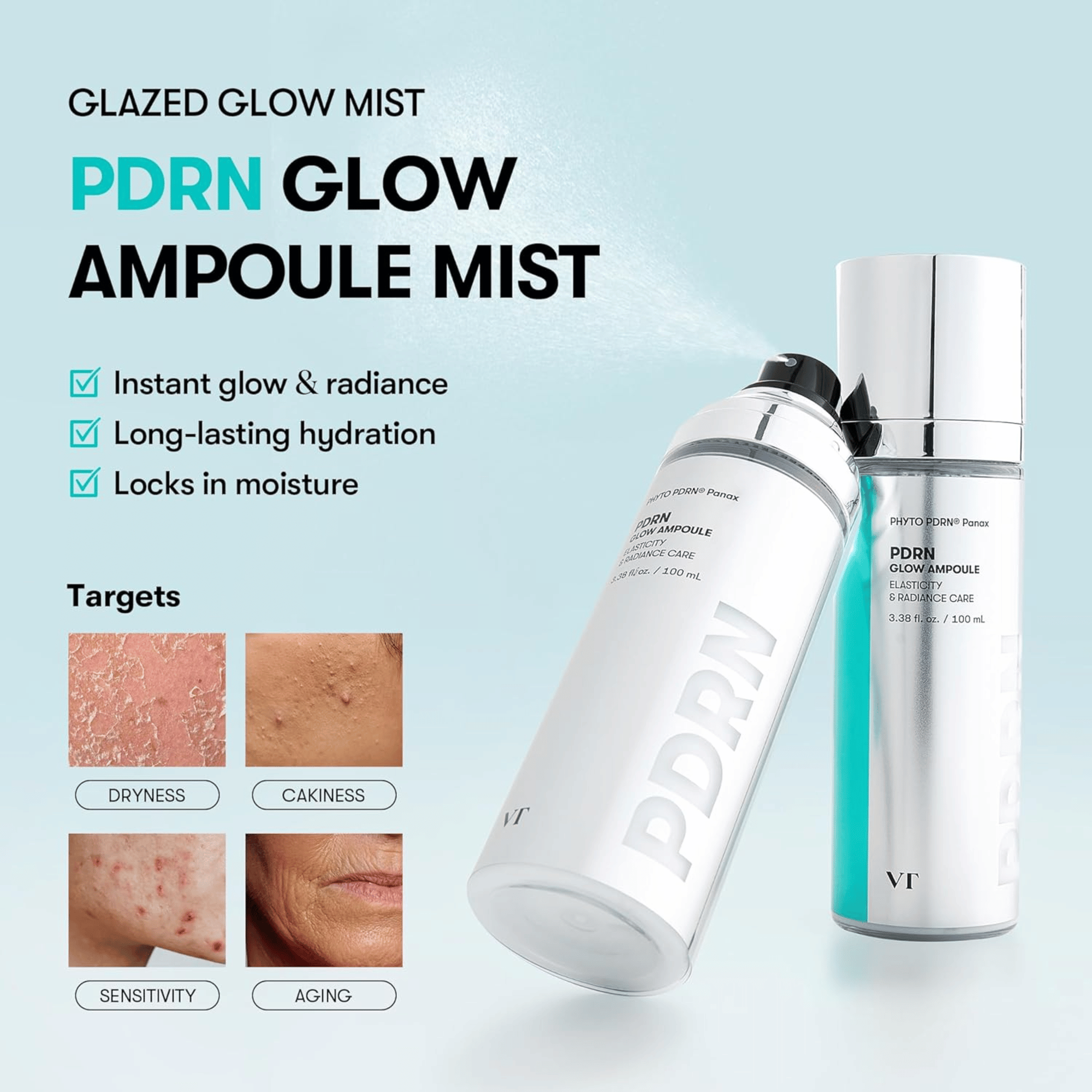 VT Cosmetics PDRN Glow Ampoule 100ml - cosmadic