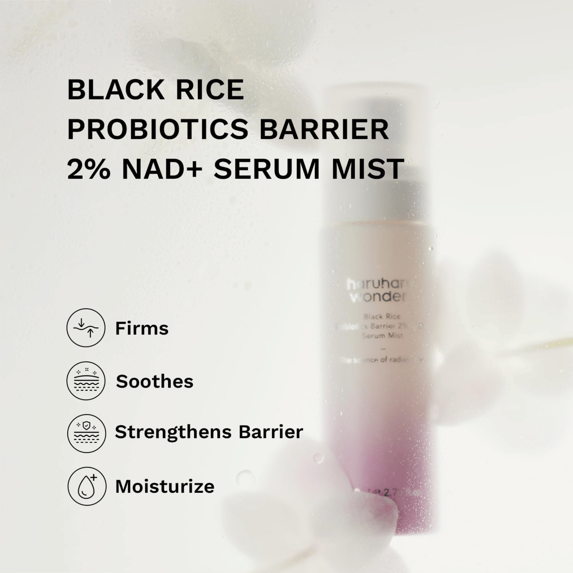 HaruHaru Wonder Black Rice Probiotics Barrier 2% NAD+ Serum Mist 80ml - cosmadic
