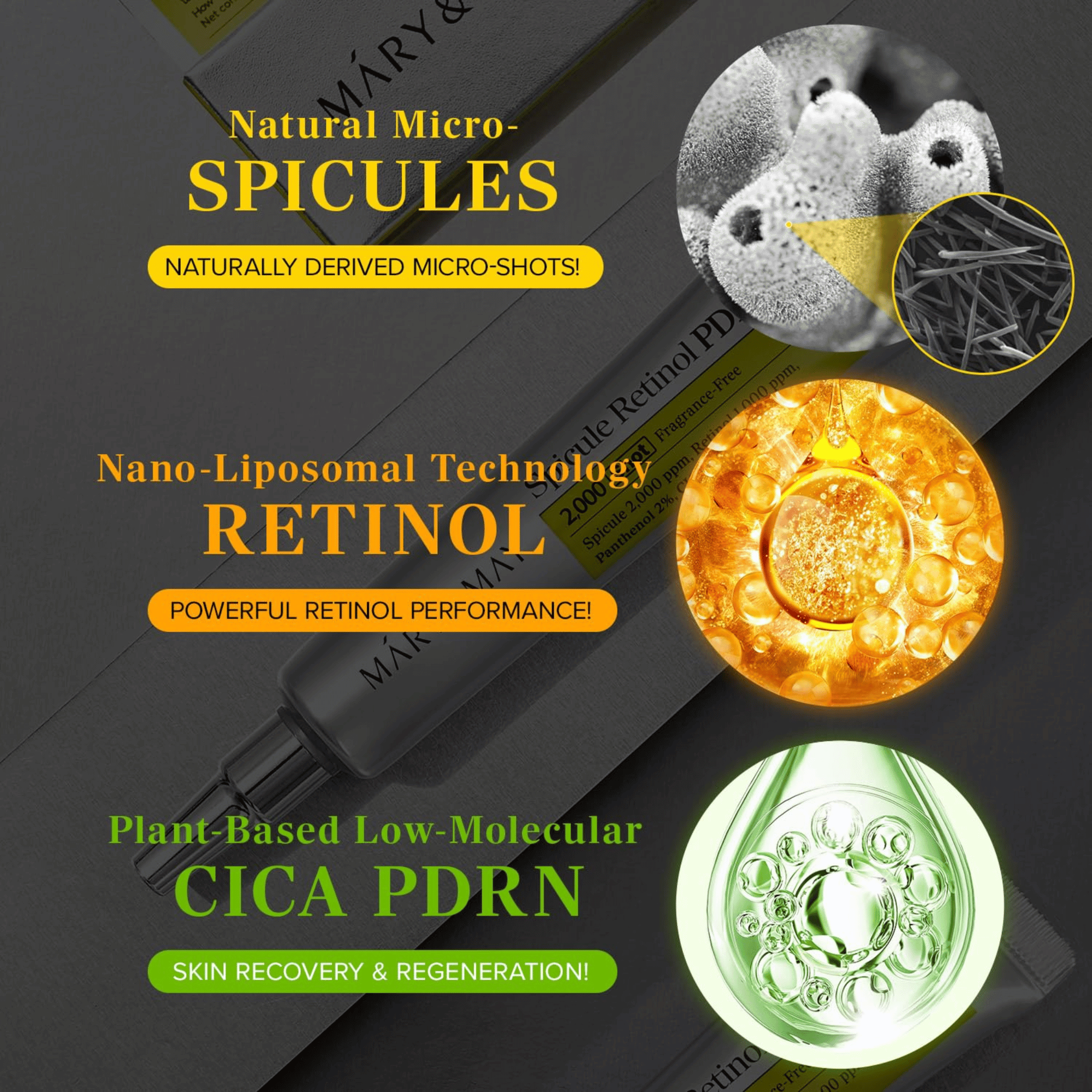 MARY & MAY Spicule Retinol PDRN Cream 15g - cosmadic