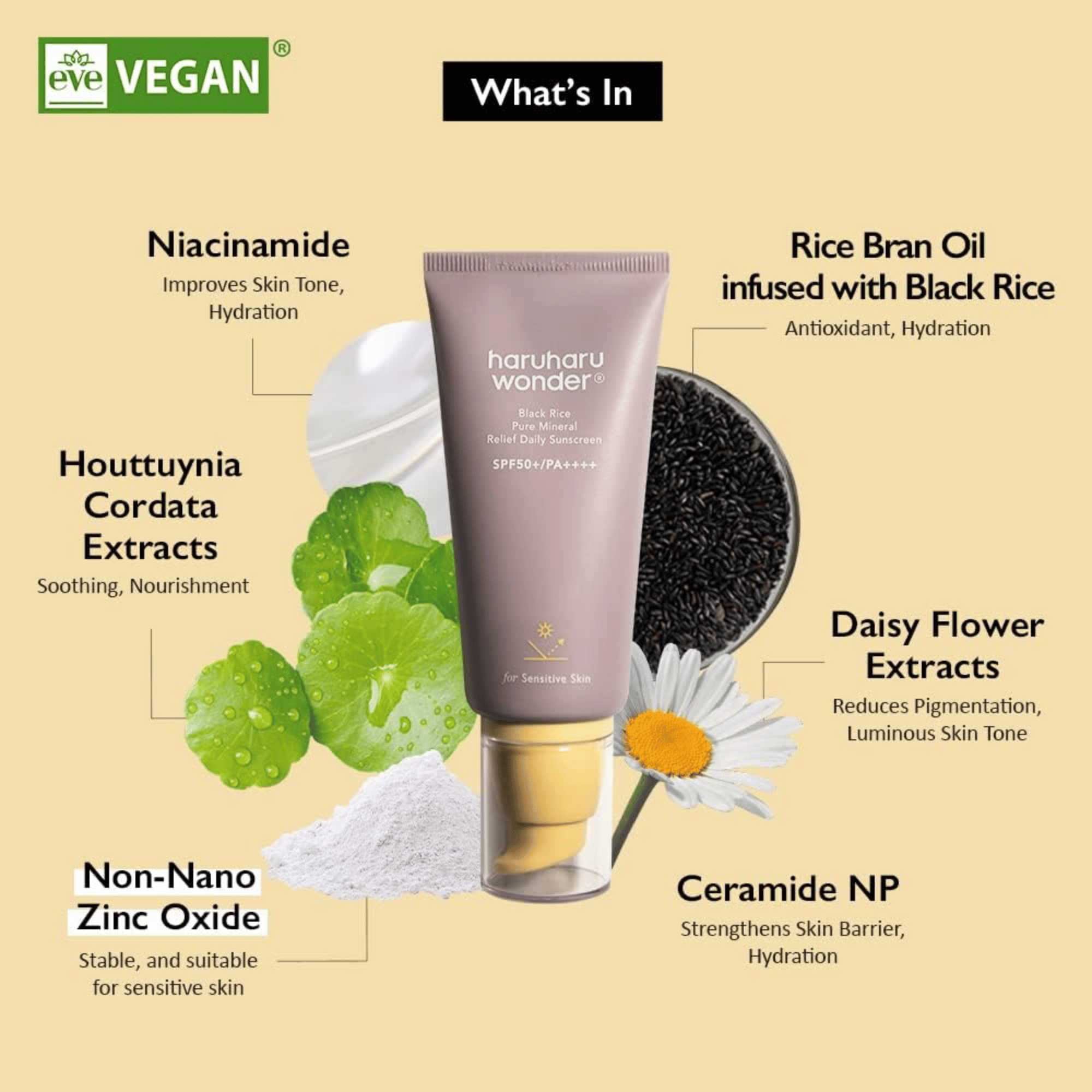 HaruHaru Wonder Black Rice Pure Mineral Relief Daily Sunscreen 50ml - cosmadic