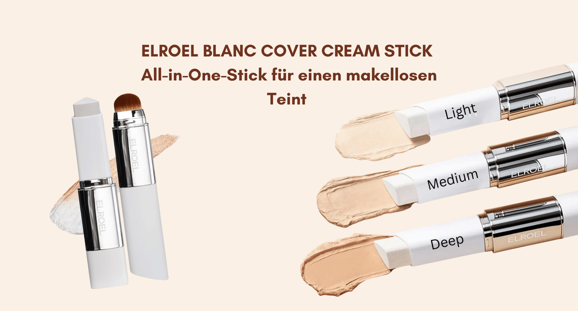 ELROEL Blanc Cover Cream Stick: Natürlich perfekter Teint – Jetzt bei Cosmadic