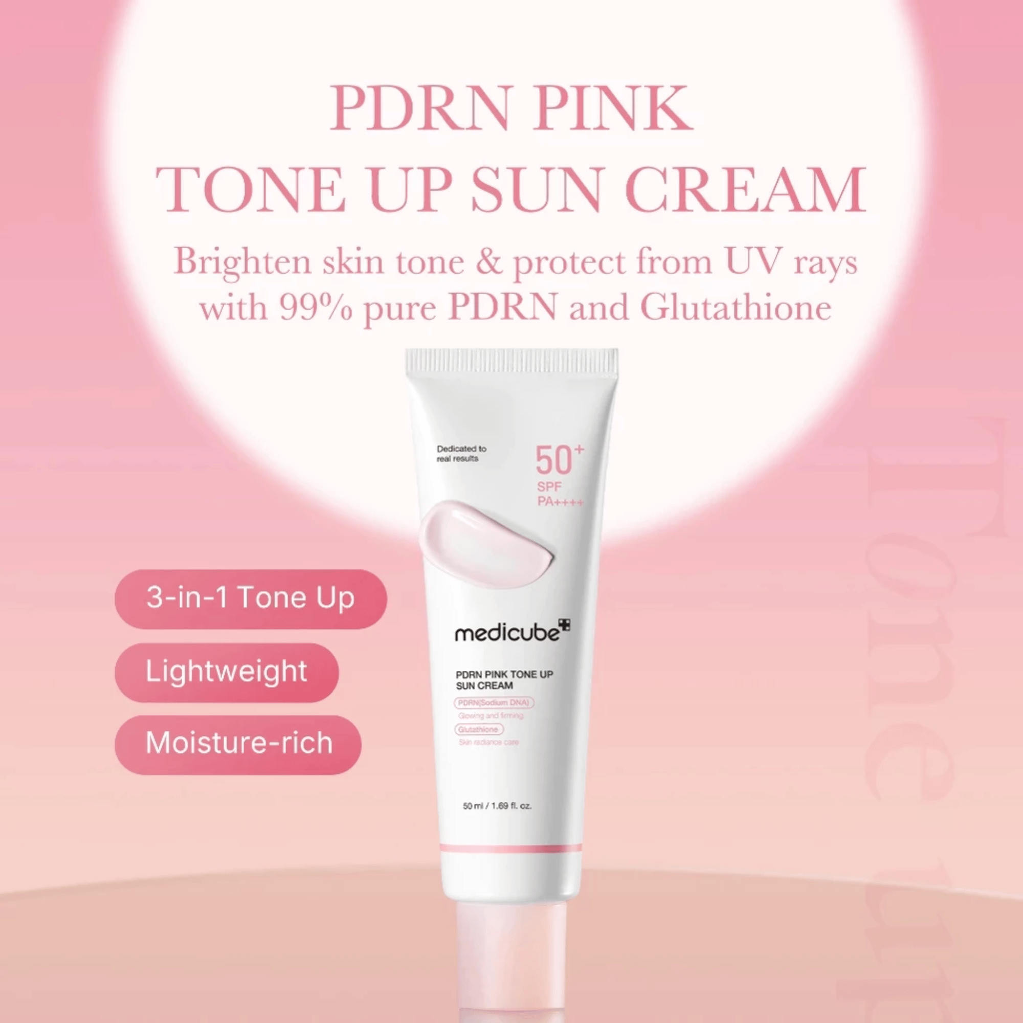 Medicube PDRN Pink Tone Up Sun Cream 50ml - cosmadic