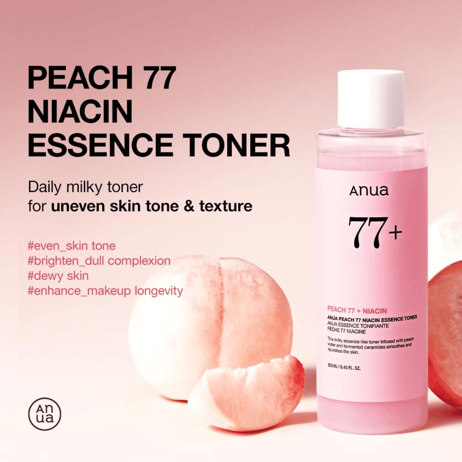 Anua Peach 77% Niacin Essence Toner 250ml - cosmadic
