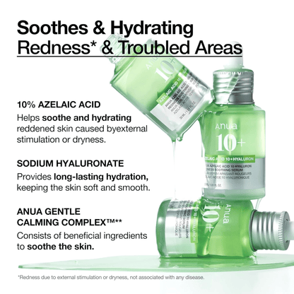 Anua Azelaic Acid 10+ Hyaluron Redness Soothing Serum 30ml - cosmadic