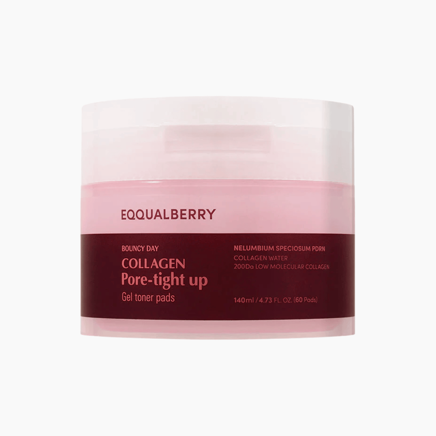 EQQUALBERRY Collagen Pore Tight Up Gel Toner Pads 140ml - cosmadic