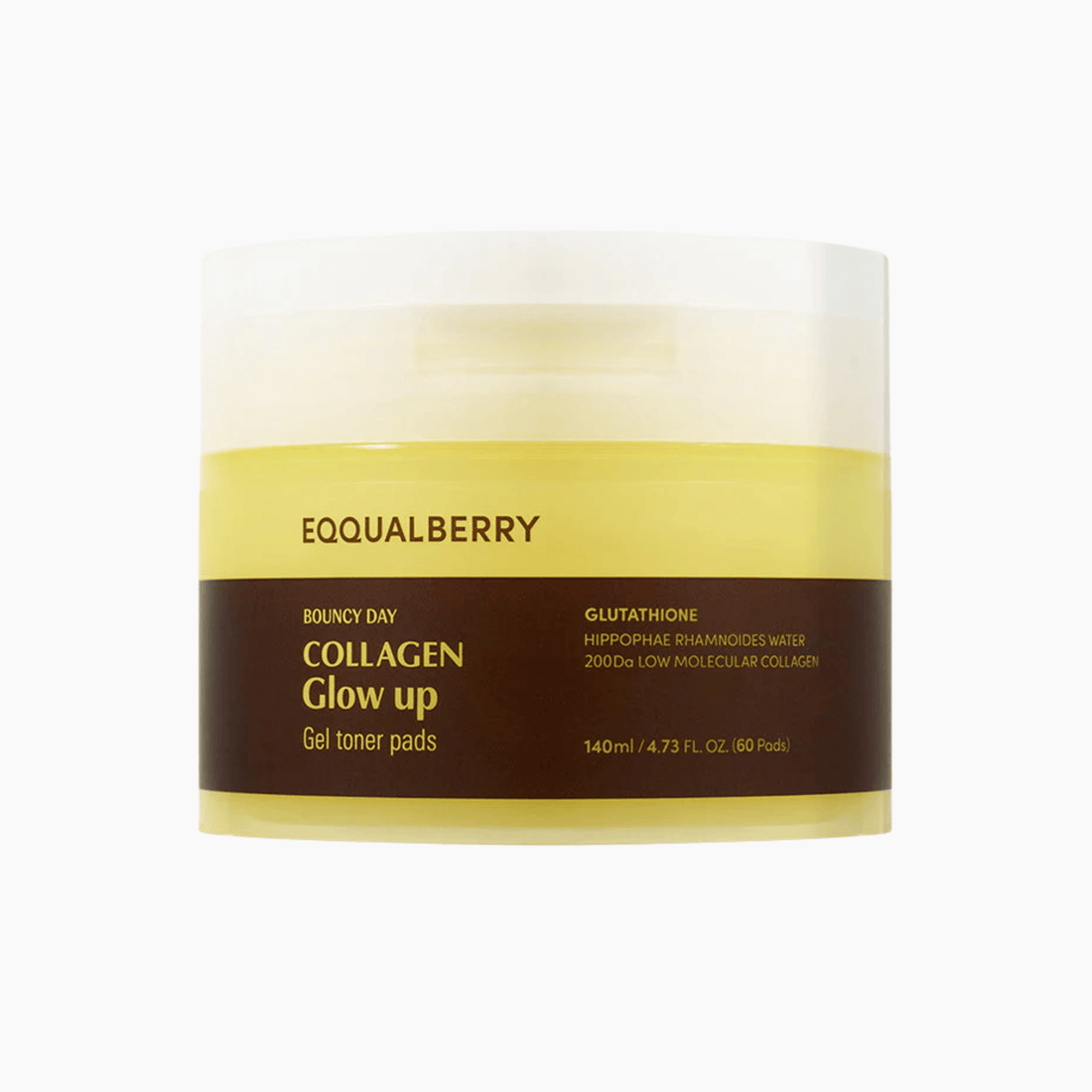 EQQUALBERRY Collagen Glow Up Gel Toner Pads 140ml - cosmadic