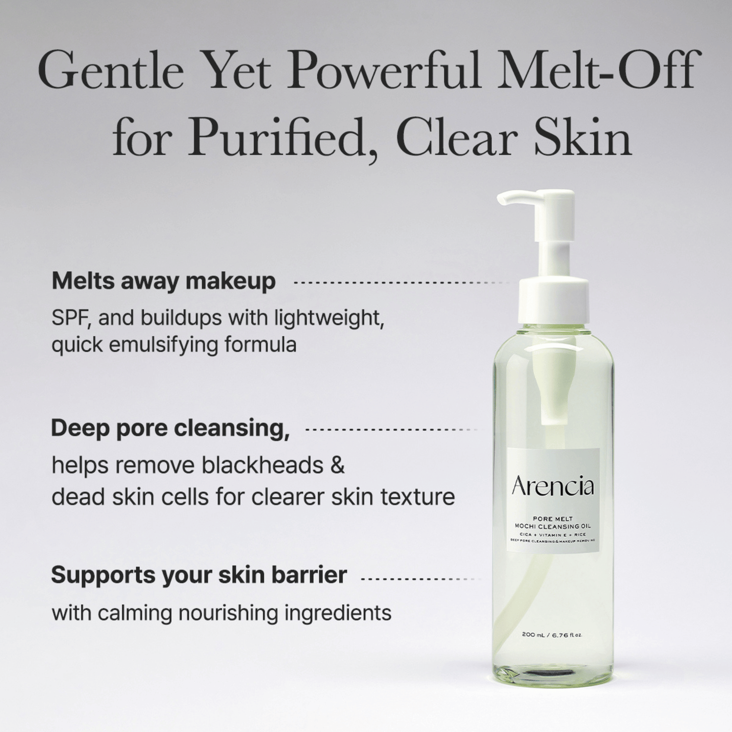 Arencia Pore Melt Mochi Cleansing Oil 200ml - cosmadic