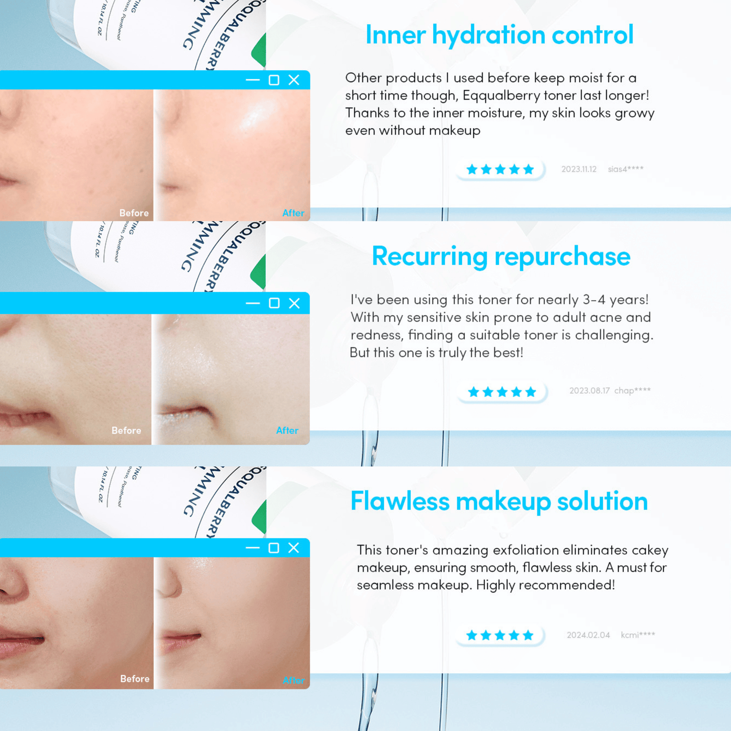 EQQUALBERRY Swimming Pool Toner 300ml - cosmadic