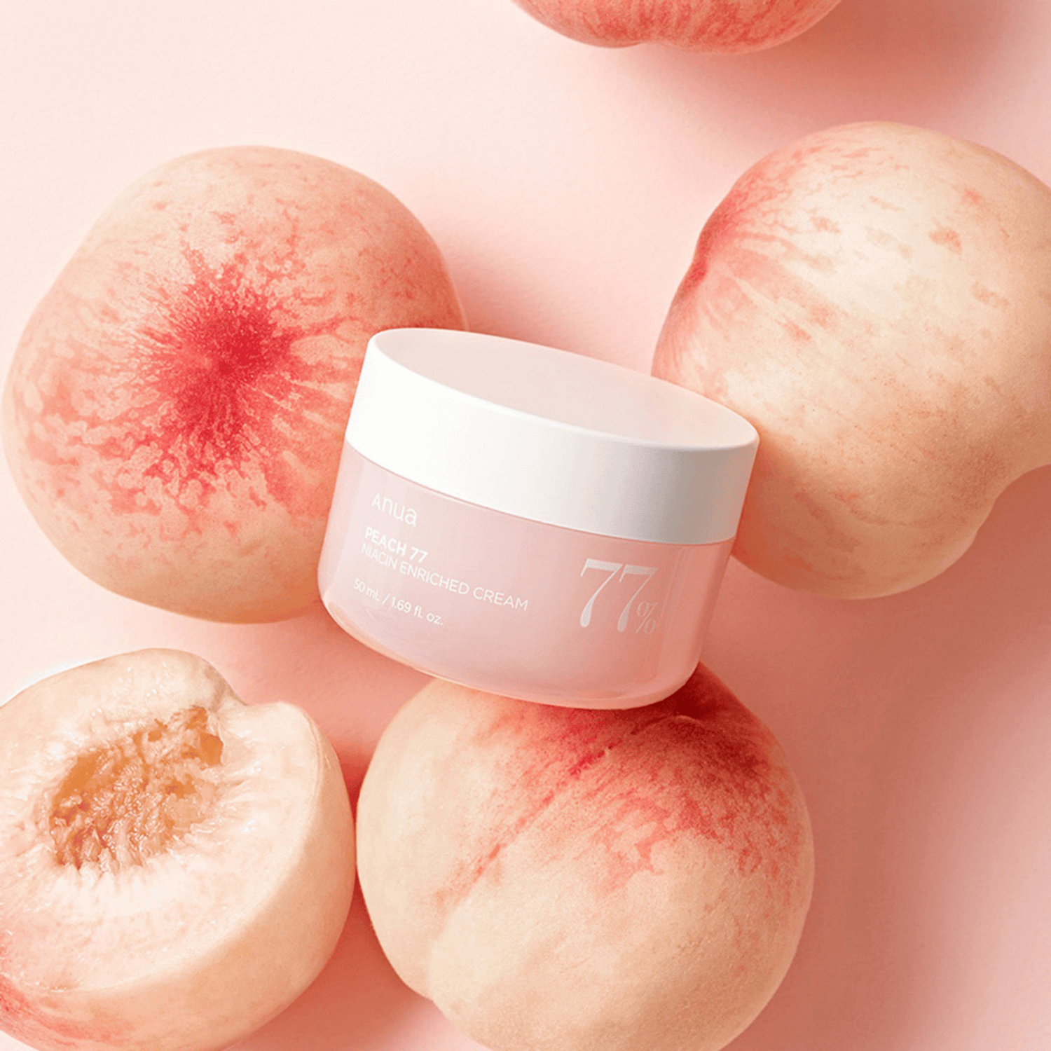 Anua Peach 77% Niacin Enriched Cream 50ml vor frischen Pfirsichen für einen strahlenden Glow.