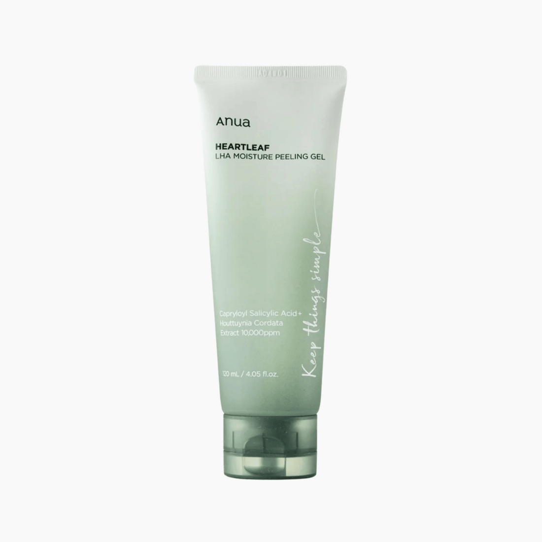 Anua Heartleaf LHA Moisture Peeling Gel 120ml als freigestelltes Produktbild für sanftes Peeling in der Gesichtspflege