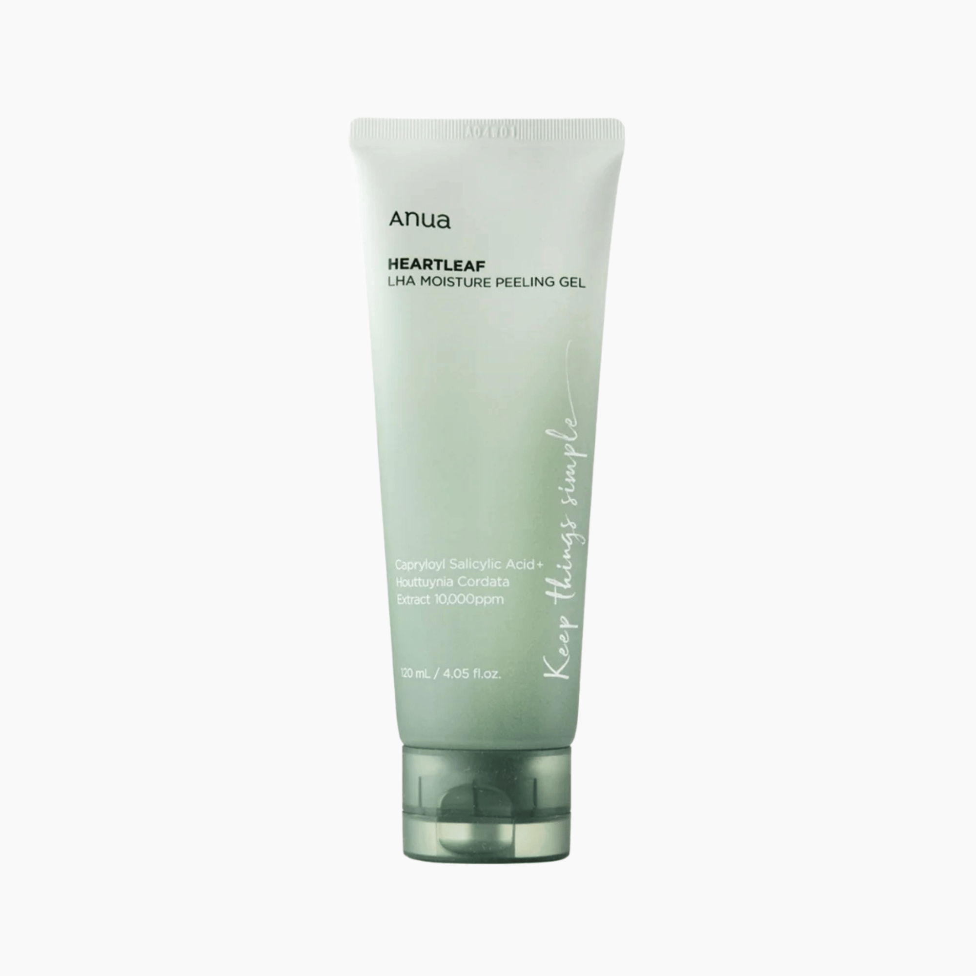 Anua Heartleaf LHA Moisture Peeling Gel 120ml als freigestelltes Produktbild für sanftes Peeling in der Gesichtspflege