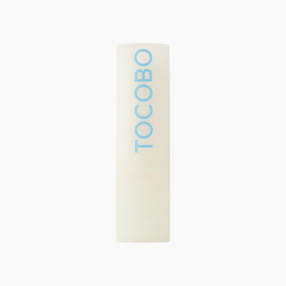 Helles Produktbild des Tocobo Vita Glazed Lip Balm Pink in geschlossener Hülse mit blauem Logo auf weißem Hintergrund