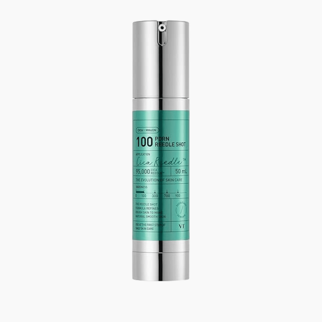VT Cosmetics PDRN Reedle Shot 100 50ml im silber-türkisen Pumpspender