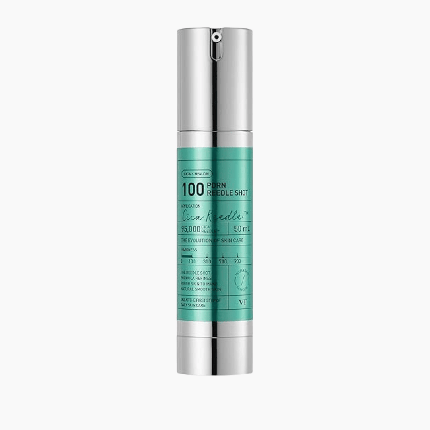 VT Cosmetics PDRN Reedle Shot 100 50ml im silber-türkisen Pumpspender