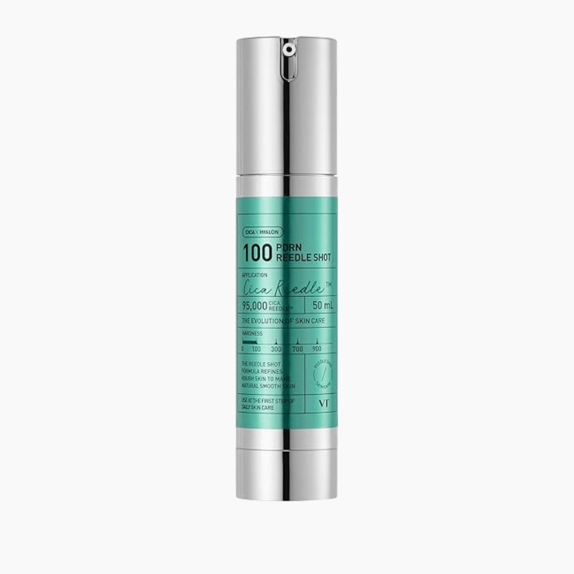 VT Cosmetics PDRN Reedle Shot 100 50ml im silber-türkisen Pumpspender