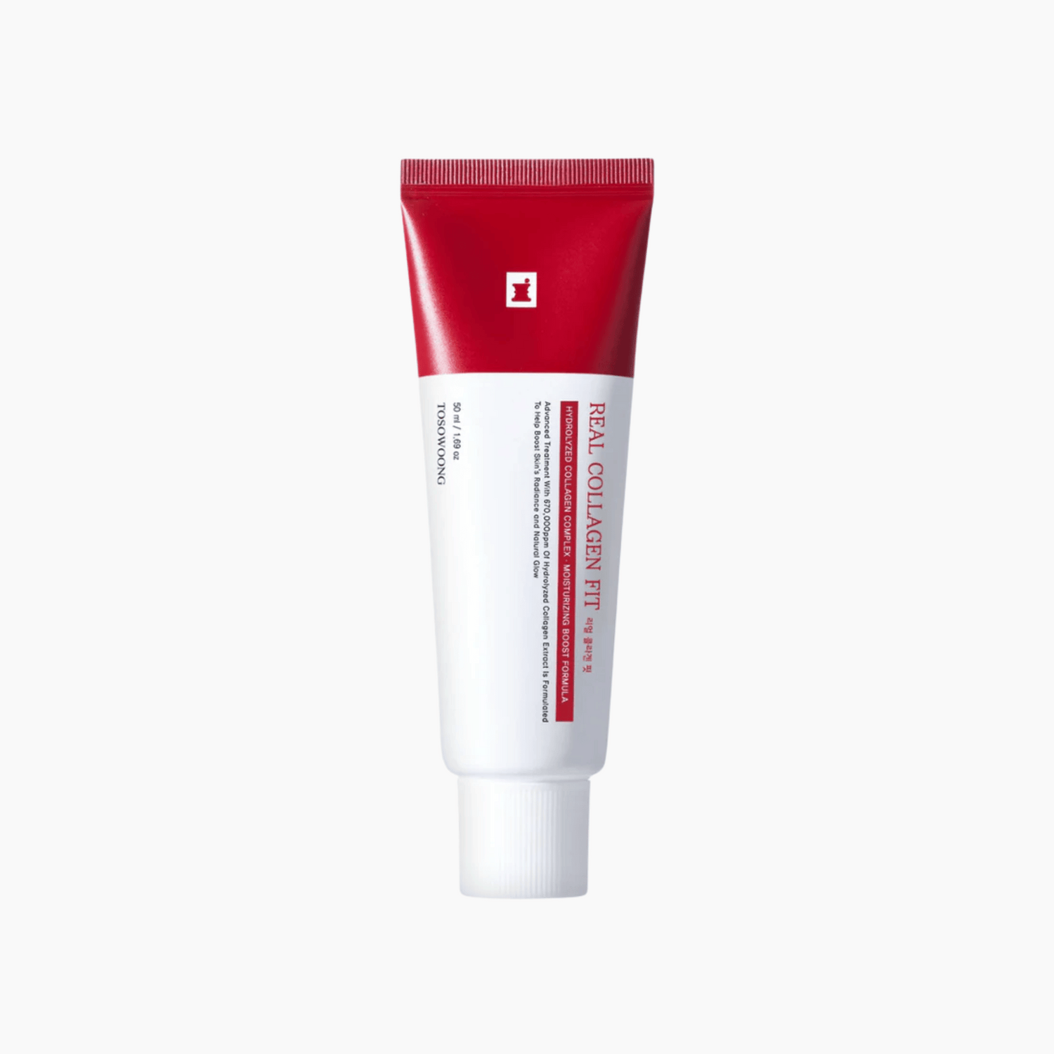 Tosowoong Real Collagen Fit Cream 35ml in rot-weißer Tube, festigende korean skincare mit hochkonzentriertem Kollagen