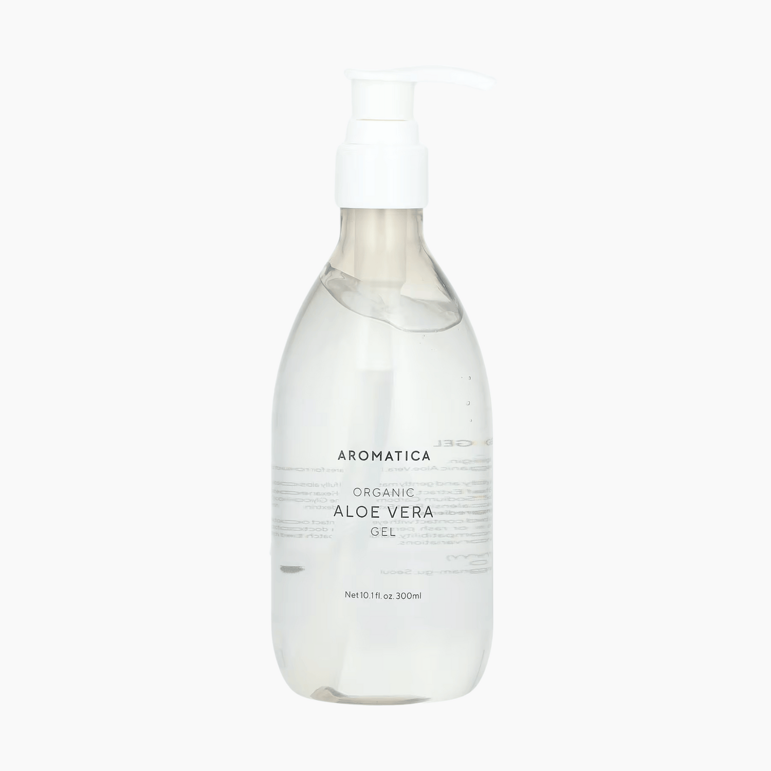 Die durchsichtigen Pumpflasche des Aromatica Bio Aloe Vera Gel.