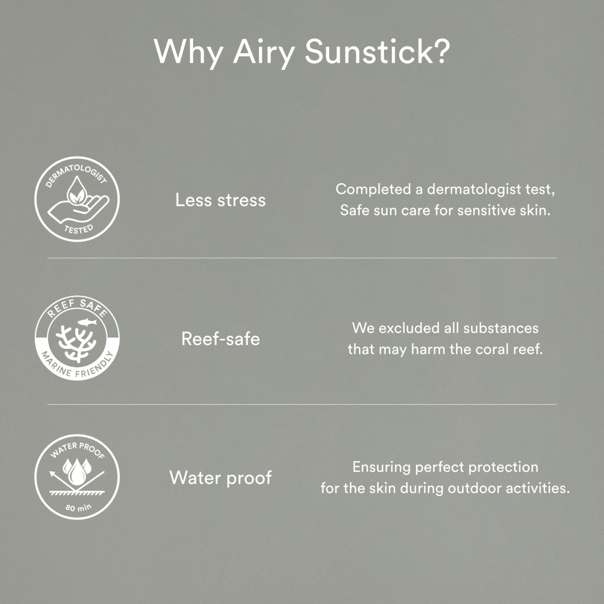 Abib Airy Sunstick Smoothing Bar 23g: dermatologisch getestet, riffsichere Formel (keine schädlichen Inhaltsstoffe) und bis zu 80 Minuten wasserfest.