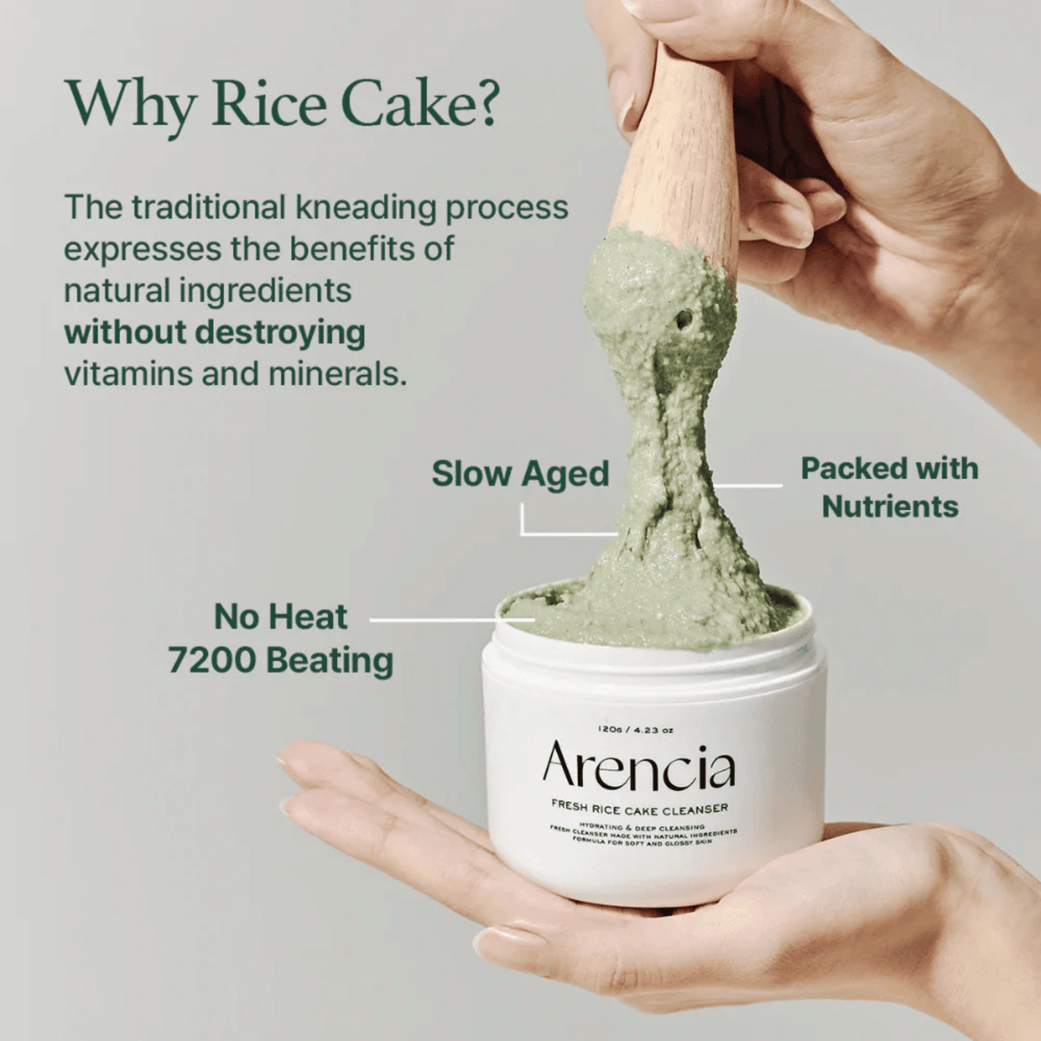 Arencia Fresh Green Rice Mochi Cleanser - cosmadic