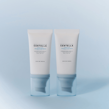 Skin1004 Set Madagascar Centella Hyalu Cica Water Fit Sun Serum 2x 50ml - cosmadic
