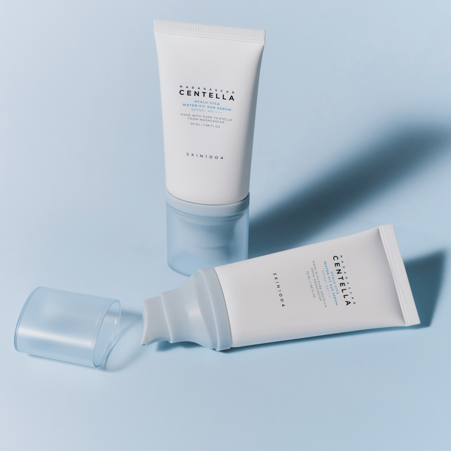 Skin1004 Set Madagascar Centella Hyalu Cica Water Fit Sun Serum 2x 50ml - cosmadic
