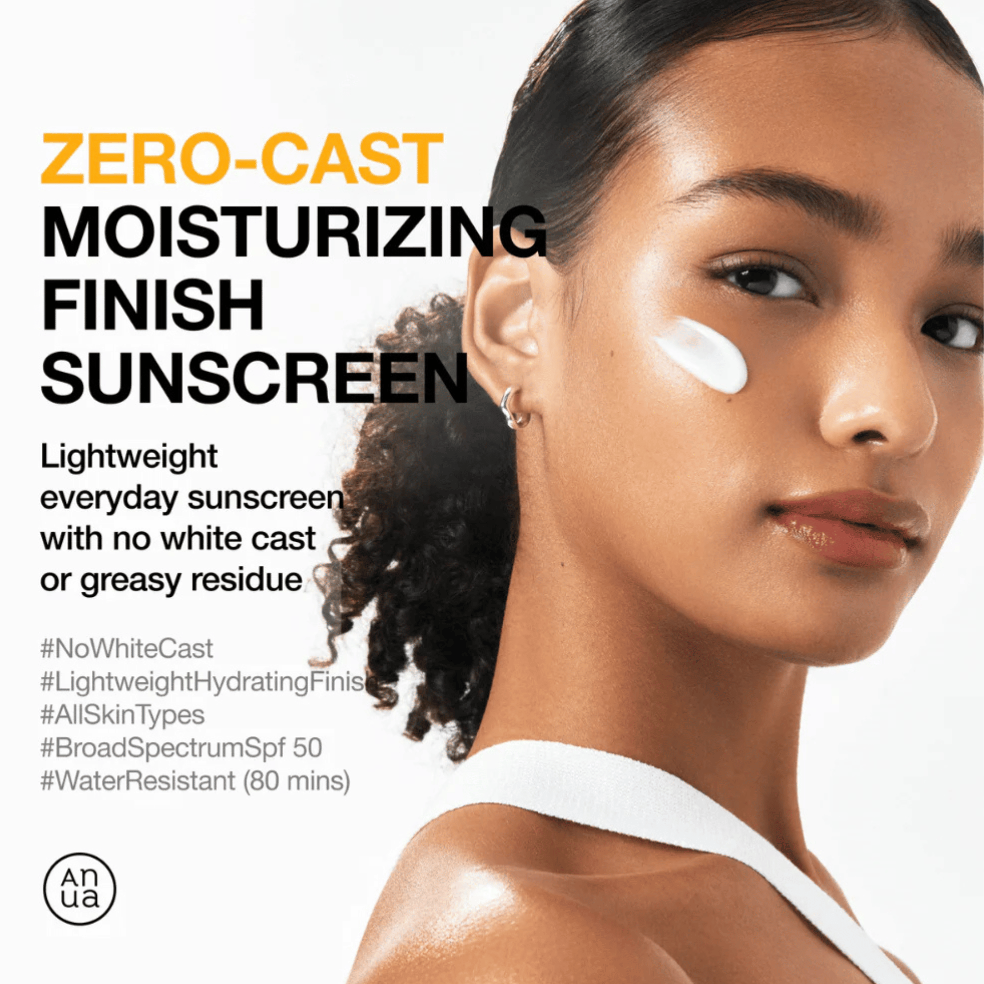 Anua Zero-Cast Moisturizing Finish Sunscreen 50ml - cosmadic