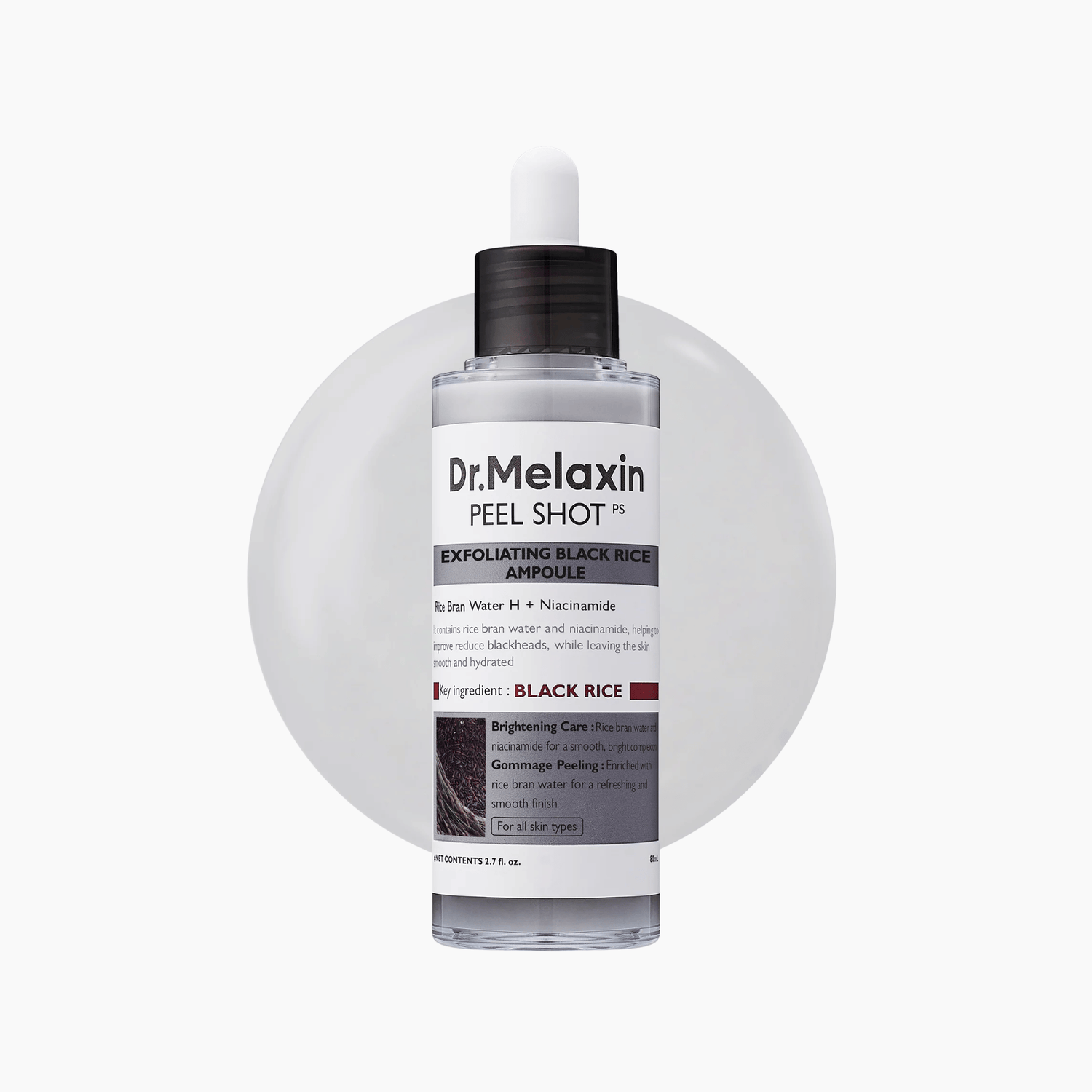 Dr.Melaxin Peel Shot Exfoliating Black Rice Ampoule 80ml - cosmadic