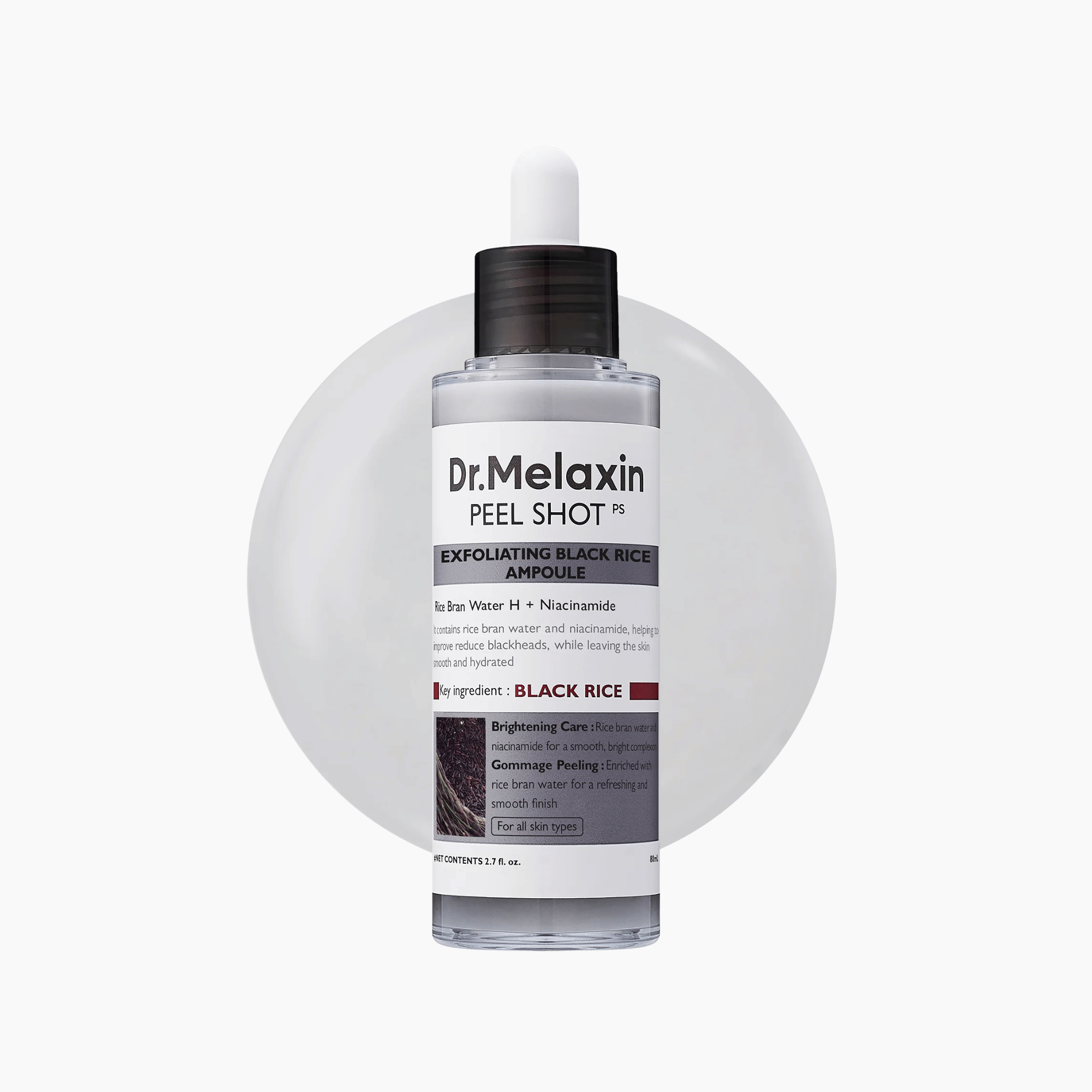 Dr.Melaxin Peel Shot Exfoliating Black Rice Ampoule 80ml - cosmadic