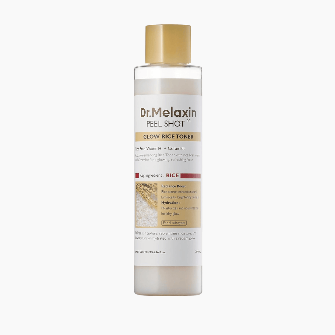 Dr.Melaxin Peel Shot Glow White Rice Toner 200ml - cosmadic