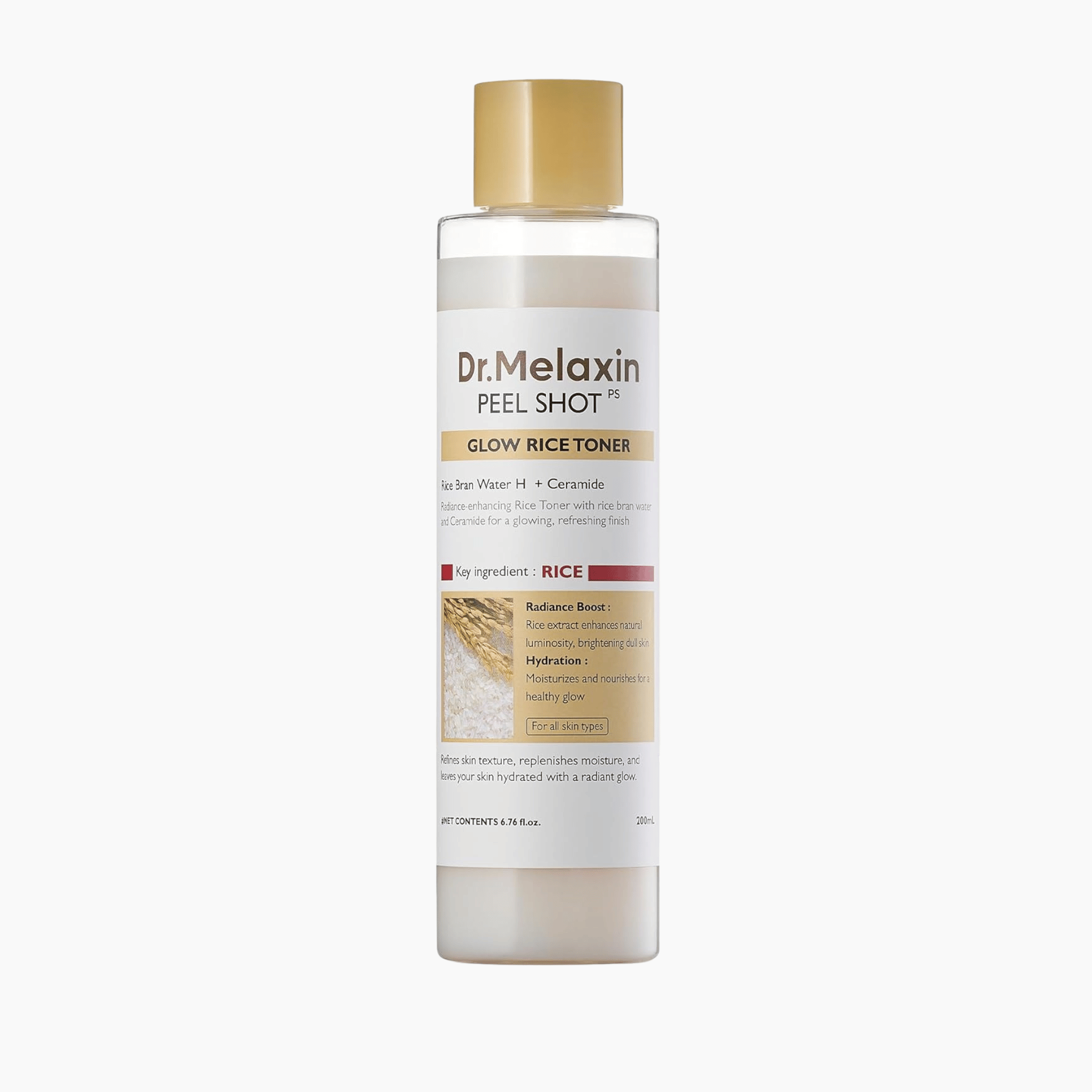 Dr.Melaxin Peel Shot Glow White Rice Toner 200ml - cosmadic