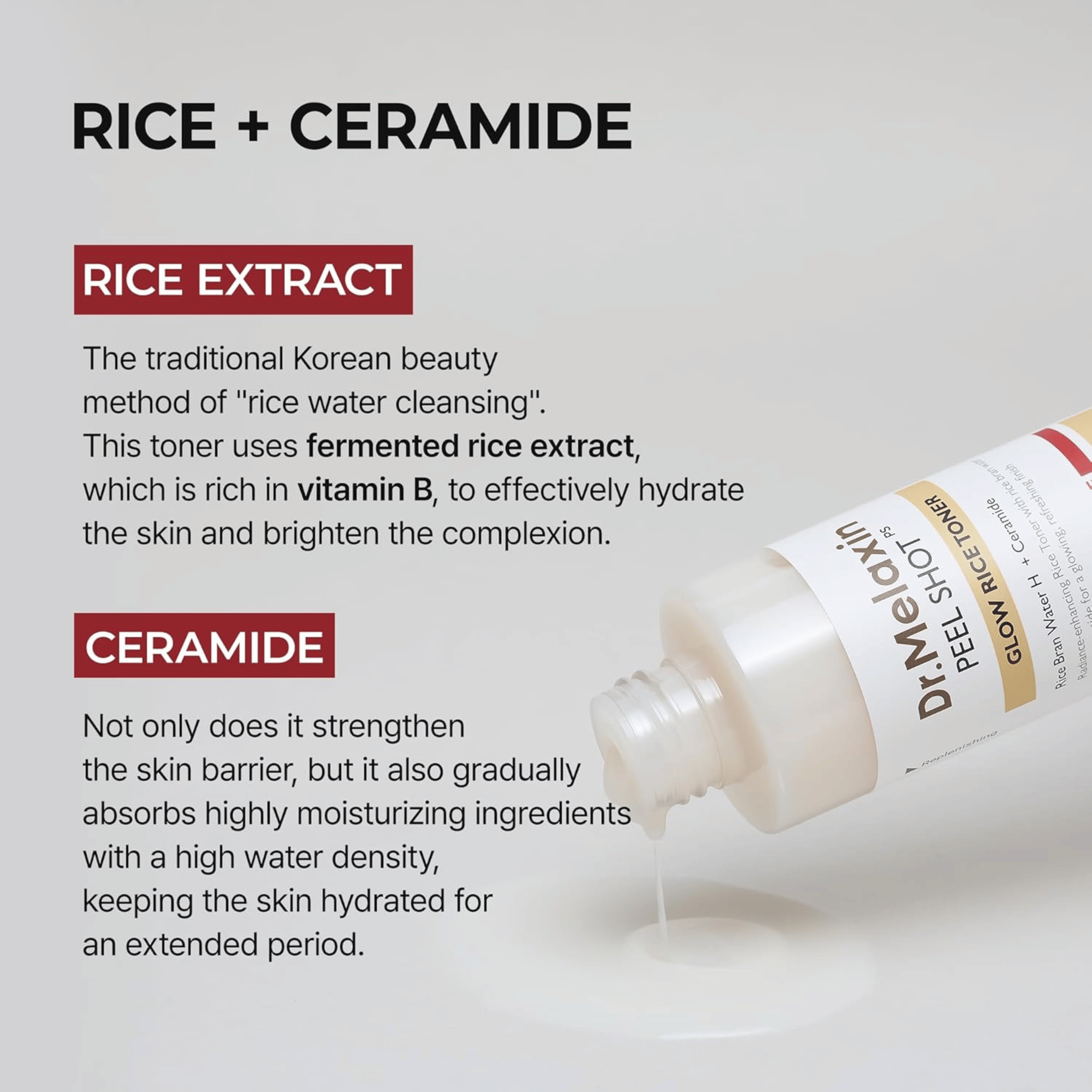 Dr.Melaxin Peel Shot Glow White Rice Toner 200ml - cosmadic