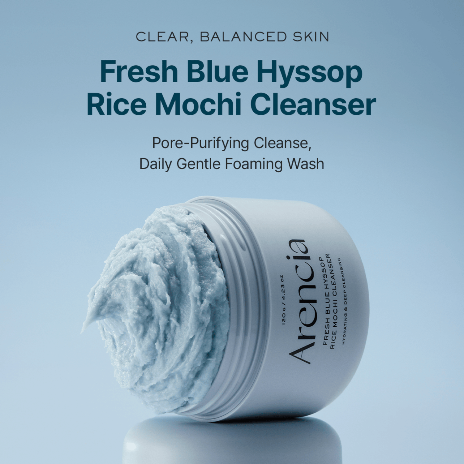 Arencia Fresh Blue Hyssop Rice Mochi Cleanser - cosmadic