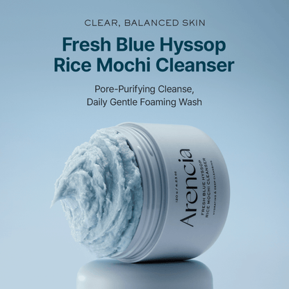 Arencia Fresh Blue Hyssop Rice Mochi Cleanser - cosmadic