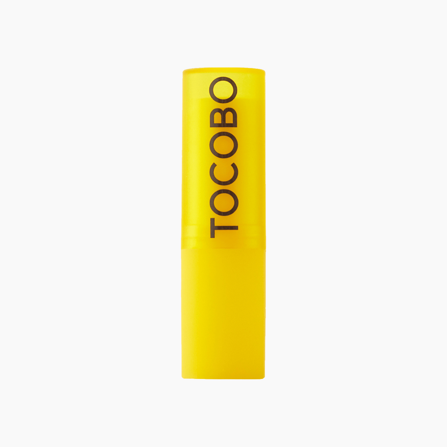 Tocobo Lippenbalsam geschlossen mit gelber Hülse, minimalistisches Design 