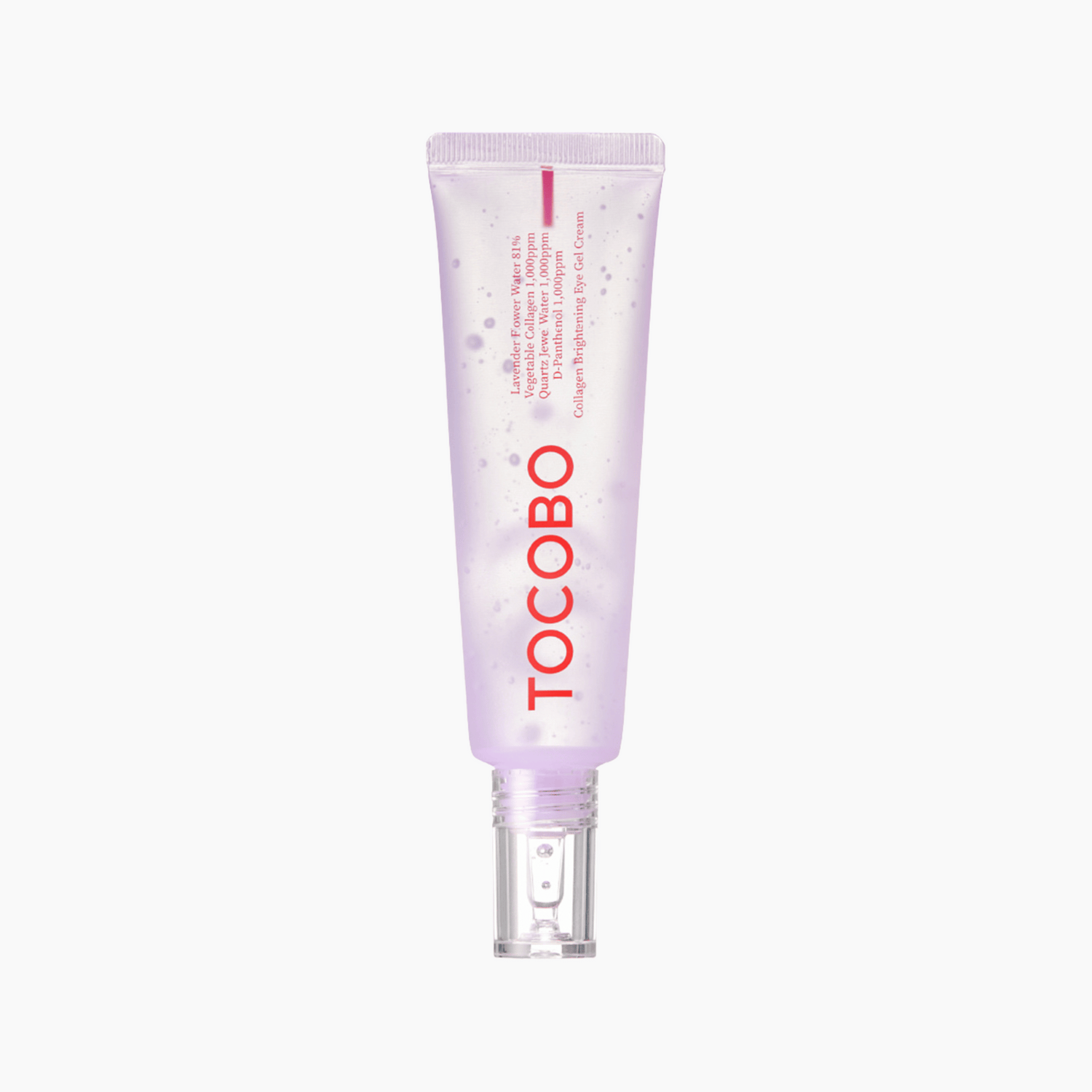 Tocobo Collagen Brightening Eye Gel Cream 30ml mit Lavendelwasser und veganem Kollagen in transparenter Tube