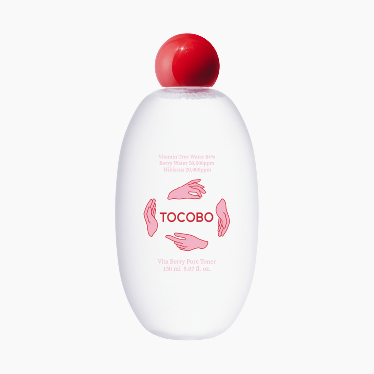 Tocobo Vita Berry Pore Toner mit rotem Kugelverschluss, freigestellt auf weißem Hintergrund, 150 ml