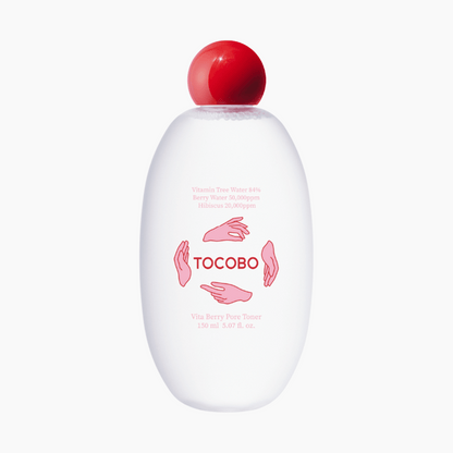 Tocobo Vita Berry Pore Toner mit rotem Kugelverschluss, freigestellt auf weißem Hintergrund, 150 ml