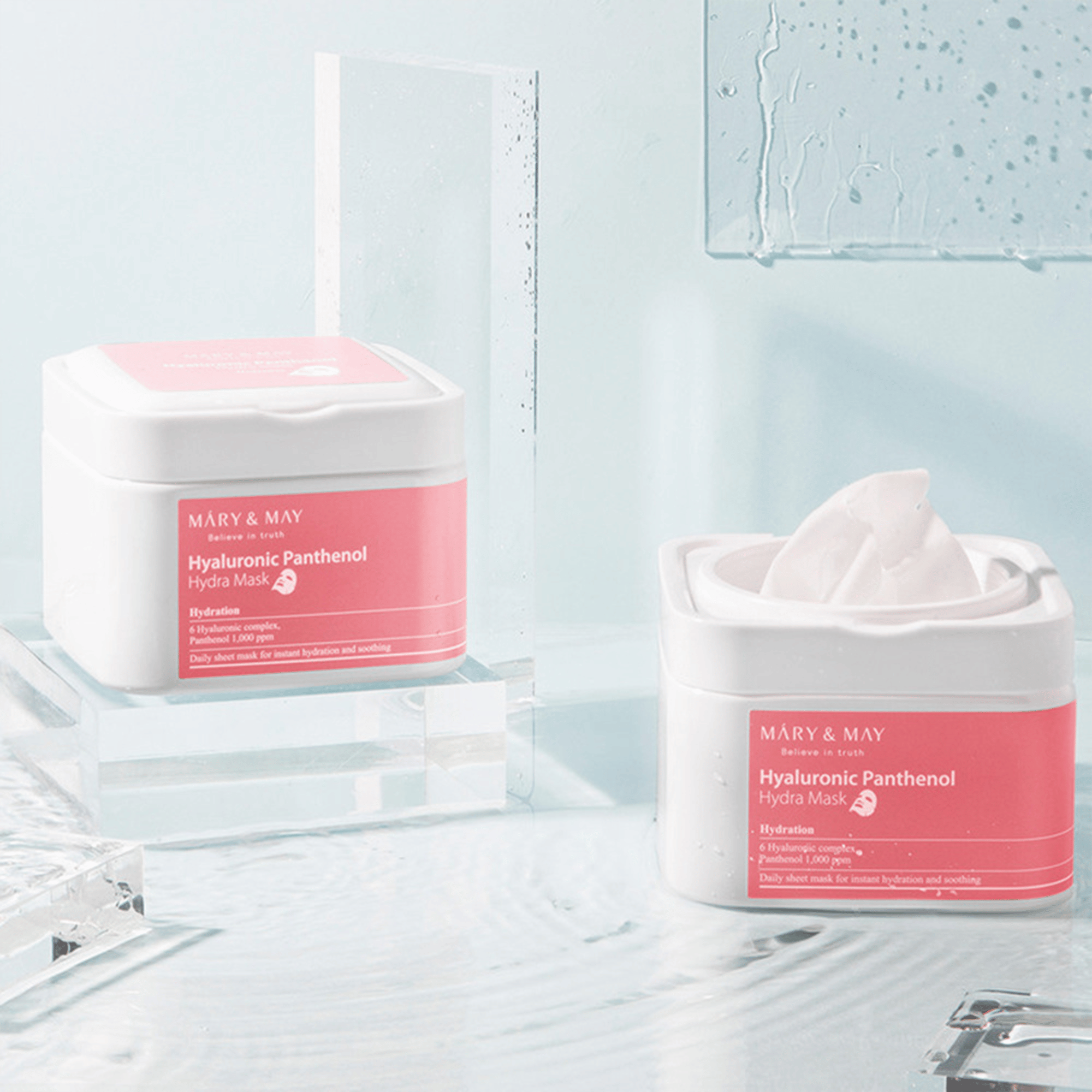 MARY &amp; MAY Hyaluronic Panthenol Hydra Mask 30Stk - cosmadic