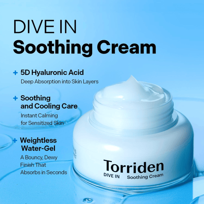 Torriden DIVE-IN Low Molecular Hyaluronic Acid Soothing Cream 100ml - cosmadic