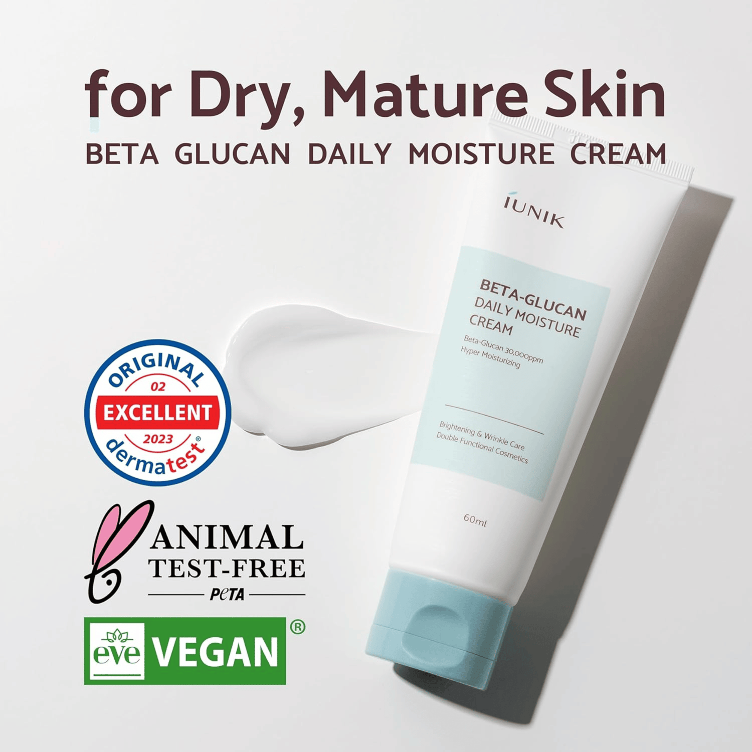 iUNIK Beta-Glucan Daily Moisture Cream 60ml - cosmadic
