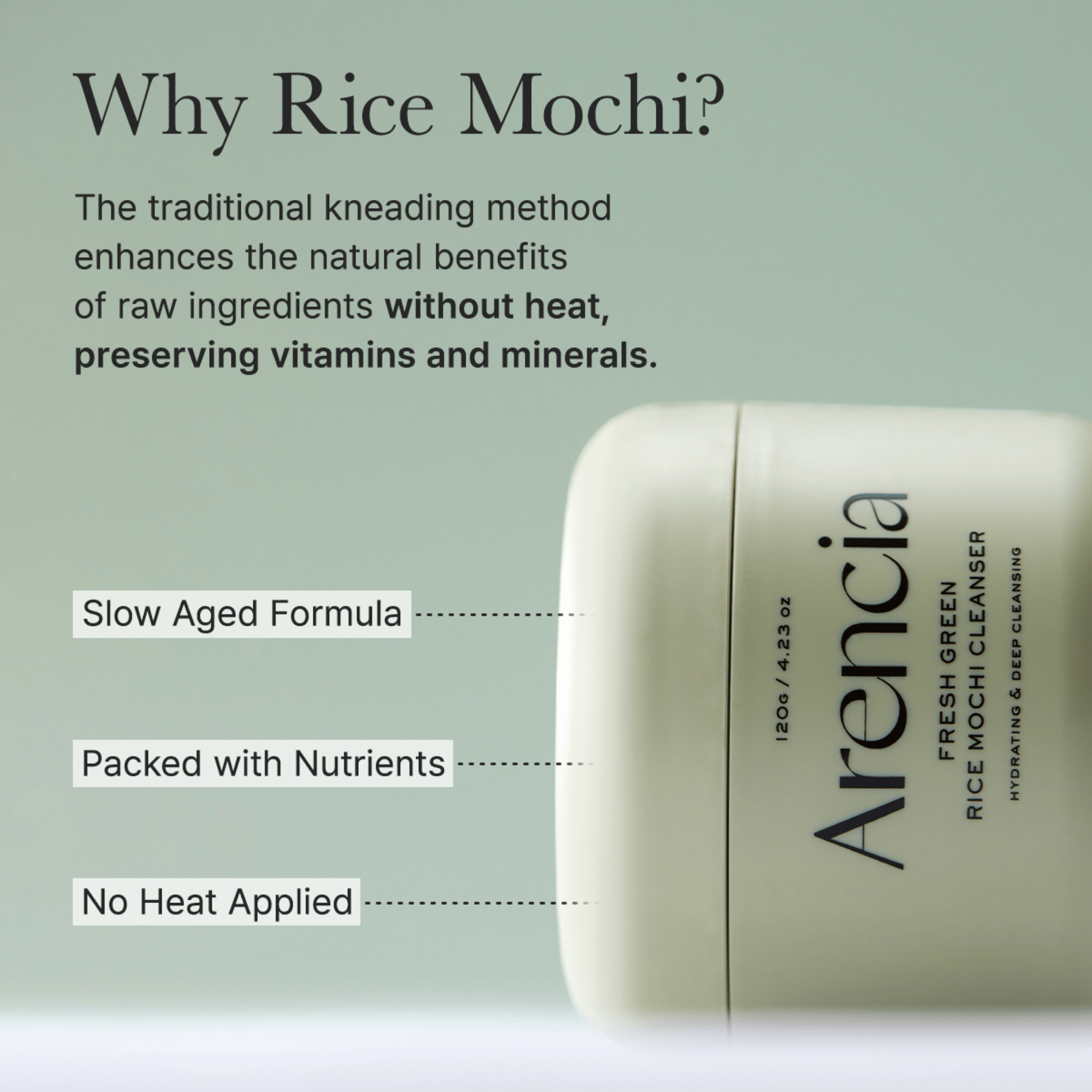 Arencia Fresh Green Rice Mochi Cleanser - cosmadic