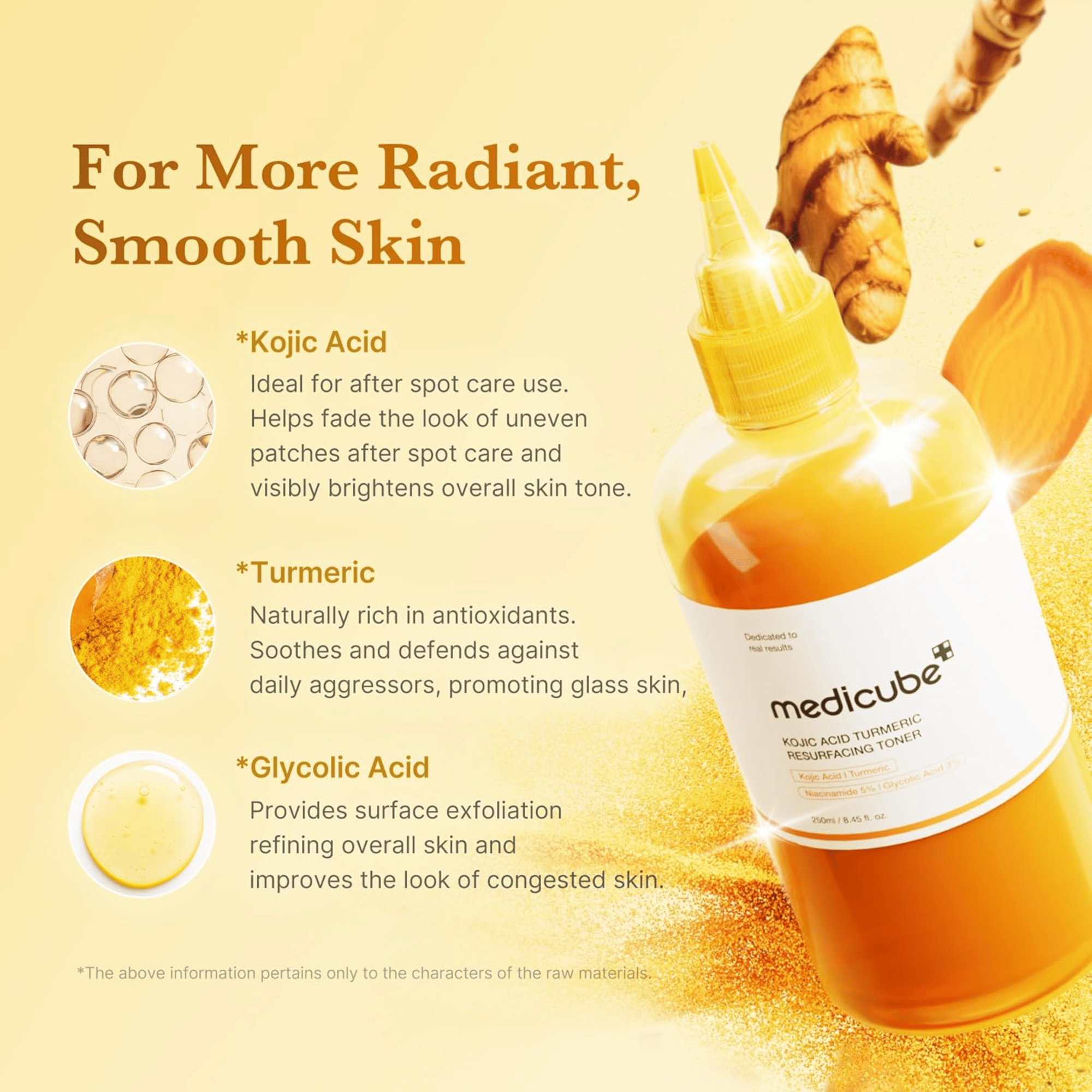 Medicube Kojic Acid Turmeric Resurfacing Toner 250ml - cosmadic