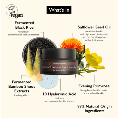 HaruHaru Wonder Black Rice 10 Hyaluronic Cream (Unscented) 50ml - cosmadic