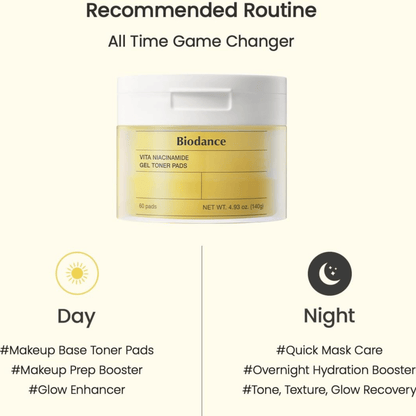 Biodance Vita Niacinamide Gel Toner Pad 60 Pads - cosmadic