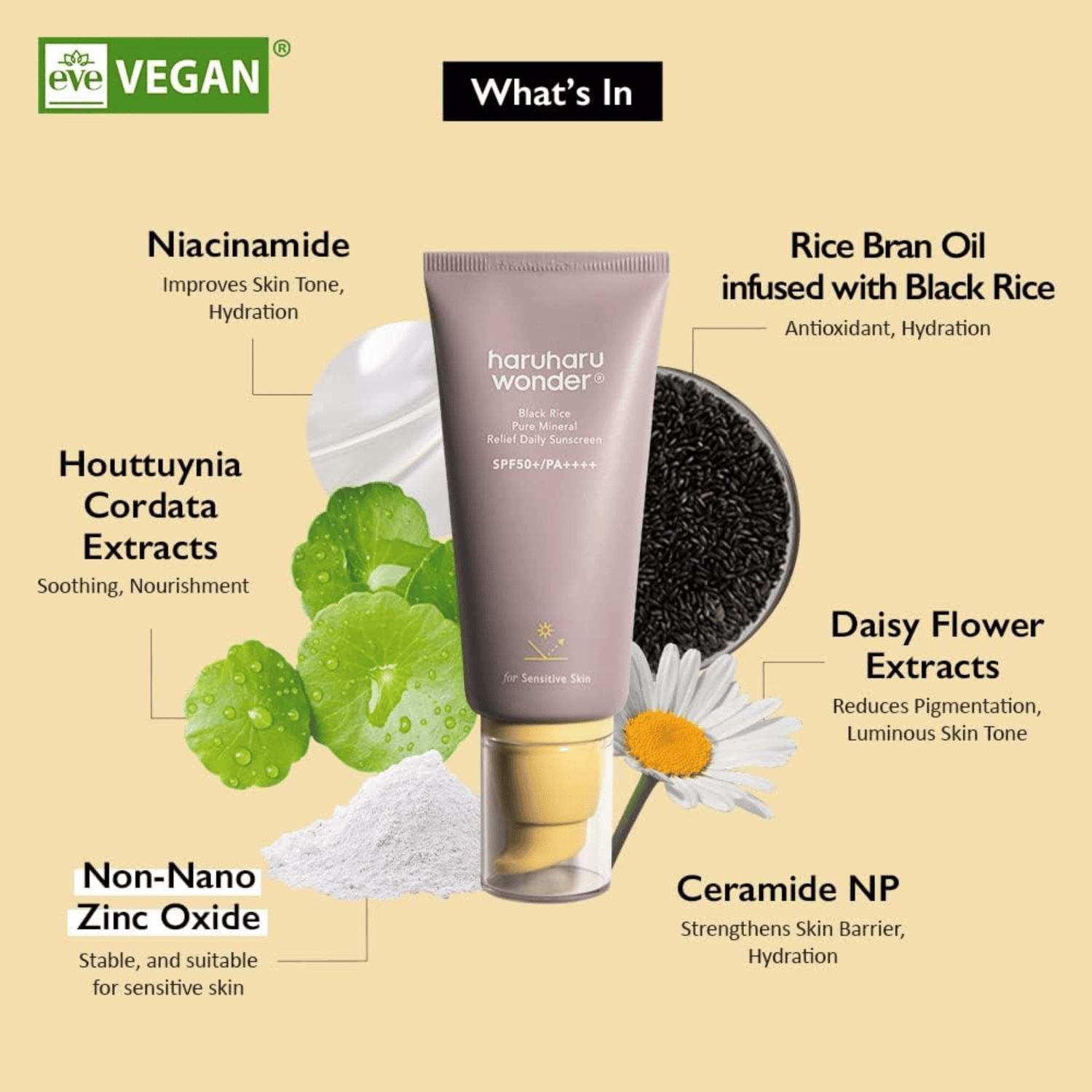 HaruHaru Wonder Black Rice Pure Mineral Relief Daily Sunscreen 50ml - cosmadic
