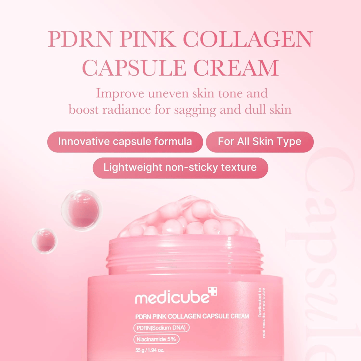 Medicube PDRN Pink Collagen Capsule Cream 55g - cosmadic